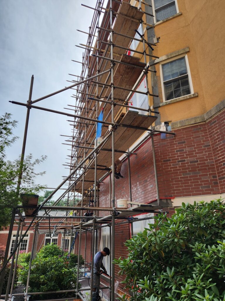 Ongoing Facade Repair Work in the Courtyard Area